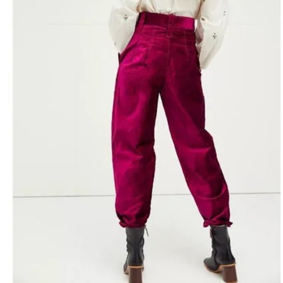 NWOT Free People Venus Velvet Paperbag Pants Sz 0 Z506-6 - Picture 2 of 2